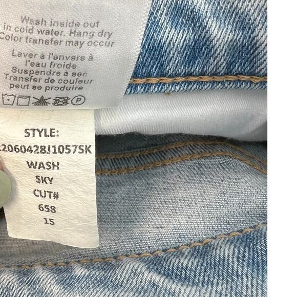 Veronica Beard Sheridan Exaggerated Flare Jeans High Rise Denim Sky Blue Size 15 - Picture 15 of 16